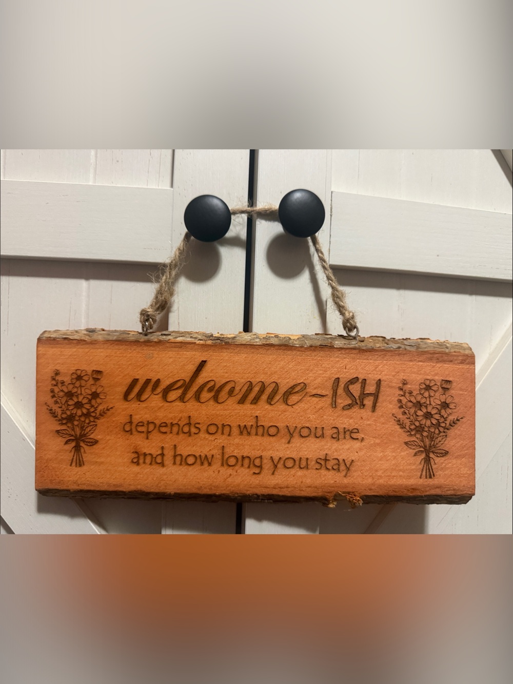 NEW Welcome-ish Rustic Wood Hanging Sign
